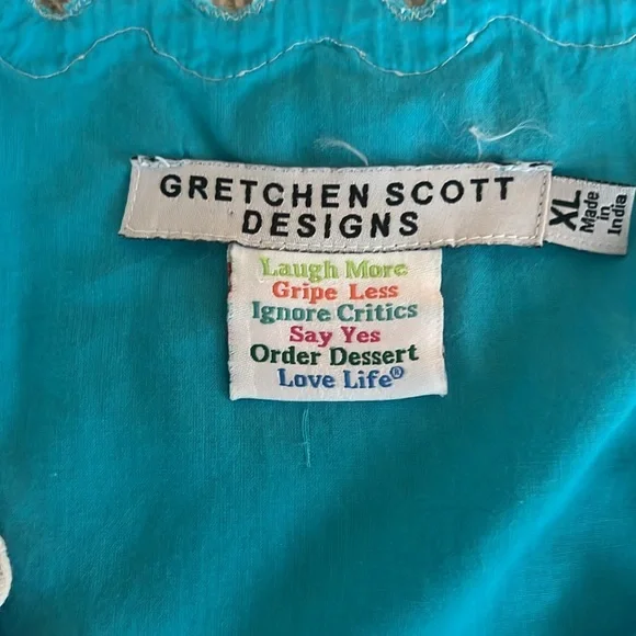 GRETCHEN SCOTT DESIGNS Women’s Size XL Blue Tunic Top - Picture 3 of 4